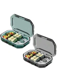 4/6格行旅藥丸分裝盒,可攜式日常藥丸分裝盒,防潮藥盒,口袋錢包小藥盒,盛載維生素、魚肝油的藥盒