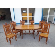 6 Seater Dining Table Set. Table is good for 8 seater, with SOLID NARRA 1pc top. 6 chairs are also m