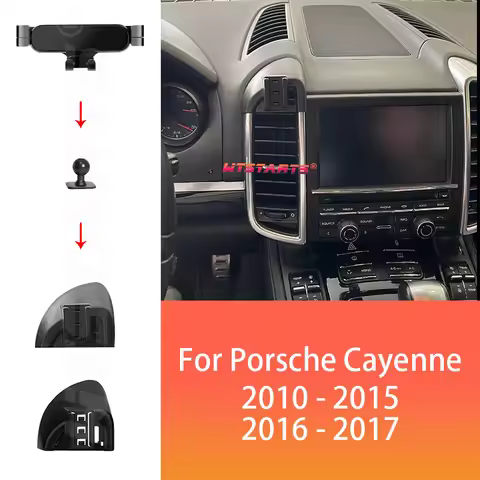Car Phone Holder GPS Navigation For Porsche Cayenne 9PA 9YB 2010-2017 Adjustable Rotating Phone Hold