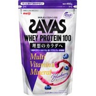 SAVAS 乳清蛋白 100 複合維生素和礦物質 藍莓優格口味 450g