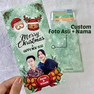 Custom Amplop Natal Foto Wajah Karikatur Tahun Baru Ucapan Christmas