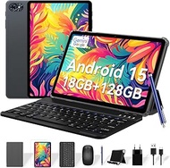 Tablets, Android 15 Tablet 10 Inch T80, 2025 New Electronics Tablets with Keyboard 18GB+128GB/2TB, 1