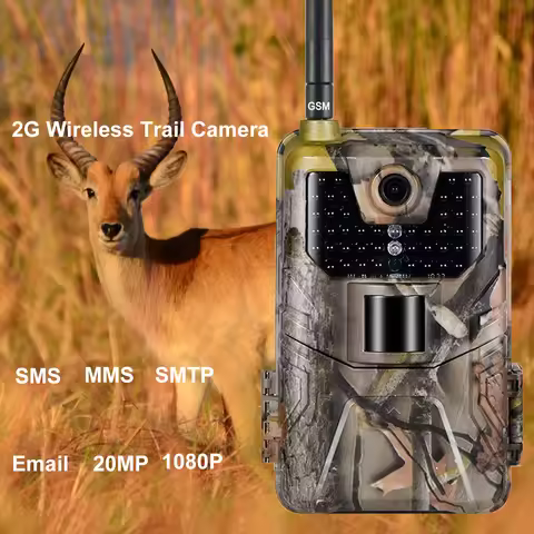 Wildlife Hunting Camera 2G MMS SMTP Trail Camera Email 20MP 1080P Night Vision Photo Trap Cellular W