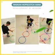 TOYBEBE 44/38/28cm Hopscotch Hoop Toy Educational Toys for Children Indoor Outdoor Jumping Toys Free