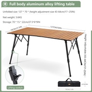 BSWPLF Outdoor Camping Aluminum Alloy Lifting Table Portable Chicken Rolls Table Picnic Camping Fold