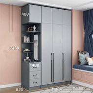 Jiatong Glass Wardrobe Light Luxury Modern Simple Small Apartment Combination Children's Top Cabinet with Side Cabinet Home Assembled Bedroom