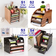 Rak Kertas A4/A4 document shelf kabinet rak buku table rack stationery tray DIY shelf 6 tier or 4 la