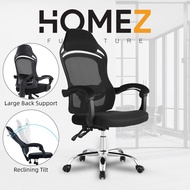 Homez Mesh HIGH BACK OFFICE CHAIR with Ergonomic Design &amp; Chrome Leg - Black-HMZ-OC-806-BK