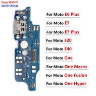 USB Dock Connector Charging Charger Port Board Flex Cable For Moto E40 E20 E6 Plus E7 Power / One Fu