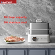 BLAUPUNKT Stainless Steel Electric Steamer Multi Functional 10L Double Layer Steaming Pot Integrated