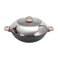 Shogun Granite Plus II Ceragan 36 x 11cm Wok with Semi Glass Lid  (IH),7.8L