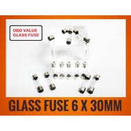 [READY STOCK]Glass Fuse Fast Blow 6x30~0.1A/0.125A/0.15A/0.16A/0.315A/0.4A/0.63A/0.75A/0.8A/0.85A/1.
