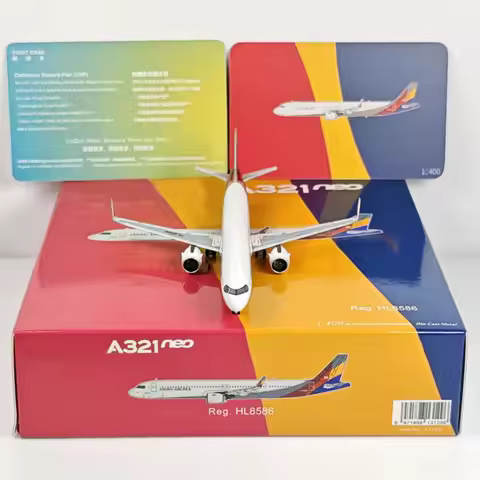 Diecast 1:400 Scale Alloy Asiana Airlines A321neo HL8586 Airplane Model Classic Finished Static Coll
