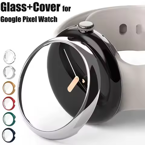 Tempered Glass+Cover For Google Pixel Watch All-Around Full Bumper Screen Protector TPU Protective C