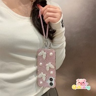 Elegant 3D Crystal Pearl Butterfly Case With Chain For Redmi A5 A4 5G A3X A3 A2 A1 Plus 8 8A 7 7A 6 