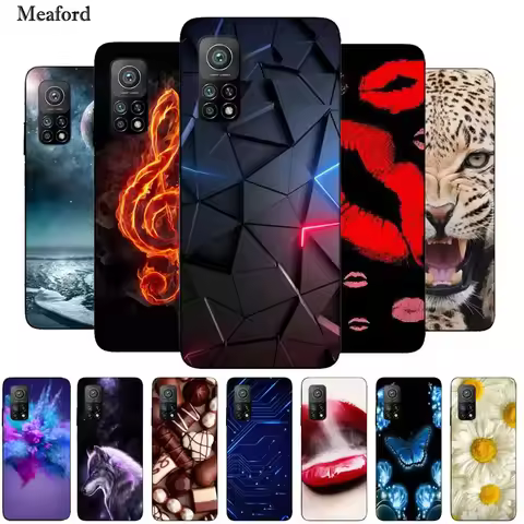 For Xiaomi Mi 10T Pro Case Black Bumper Silicone TPU Soft Phone Cover For Xiaomi Mi 10T Case Cartoon