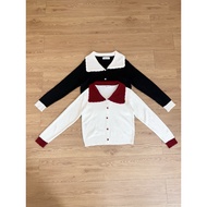 INFINITY : Vida Cardigan (Vida) Long-Sleeved Knitted Shirt With Scalloped Collar