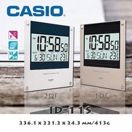 Casio Id-11-1 Digital Auto Calendar Thermo Hygrometer Wall and Desk Clock with Indoor Temperature Silver Blue Battery In