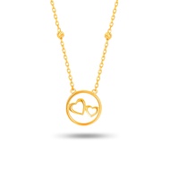 SK Jewellery Eternal Two Love Heart Circle SK 916 Gold Necklace