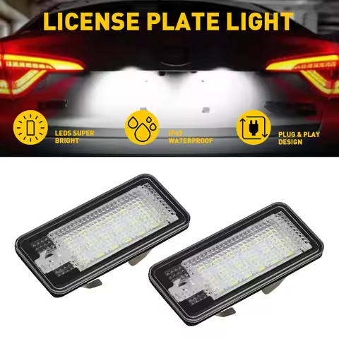 2PCS 18 LED Lamp Auto Canbus For Audi A3 A4 A6 A8 B6 B7 Q7 S8 RS4 RS6 C6 S4 Accessories Car LED Numb