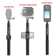 1.1m Selfie Stick For One X/X2/X3 SJCAM C100/C200/C300/C200 pro With Remote Clip Gopro Action Camera