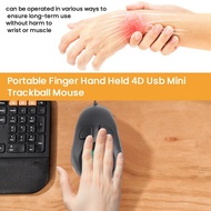 Portable Finger Hand Held 4D Usb Mini Trackball Mouse