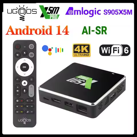 UGOOS X5M PRO TV BOX Android 14 Media Player Amlogic S905X5M X4Q Pro Extra Amlogic S905X4 Android 11