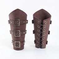 Medieval Armor Men Cosplay Arm Warmers Lace-up Viking Pirate Knight Gauntlet Wristband Bracer Steamp