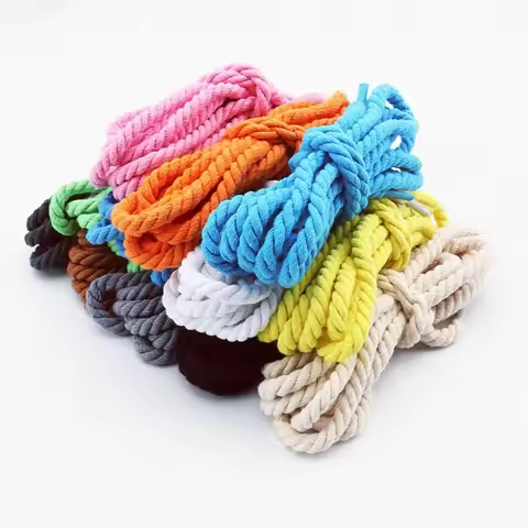 Round Shoelaces 6mm Width Cotton Shoelace Flat Shoes Twisted Rope Laces Sneakers Boots Shoe Laces fo