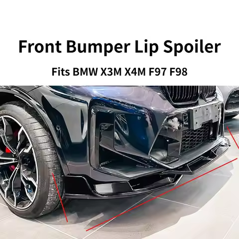 Front Bumper Lip Spoiler For BMW X3M X4M F97 F98 LCI 2022+ Exterior Styling Body Kit Tuning Parts Ca