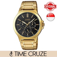 [Time Cruze] Casio Analog Quartz Gold Tone Stainless Steel Black Dial Men Watch MTP-V300G-1A MTP-V30