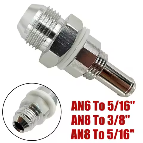 Aluminium 6AN 8AN Male Flare Bulkhead To 5/16" 3/8" Hose Barb Fittings Adapter For Fuel Pump Tank Fu