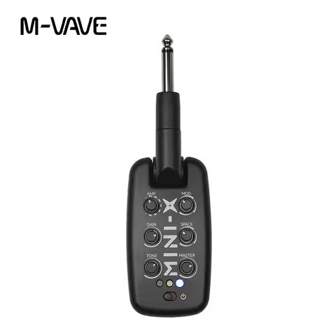 M-VAVE MINI-X Headphone Guitar Amp Plug Portable Rechargeable Mini Headphone Amp Built-in 9 Differen