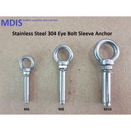 Quality Stainless Steel 304 Eye Bolt Sleeve Anchor / Eye Bolt Wall Plug