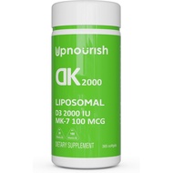 UpNourish Liposomal Vitamin D3 K2 2000 IU with K2 MK-7 100 mcg - 365 Vitamin D3 k2 (Vitamina D3 con 