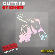 CUTTING STICKER ANIME DIGIMON CHARACTER AGUMON STICKER MOTORCYCLE CAR