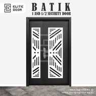 ELITEDOOR Lowest Price Batik Security Door (Son &amp; Mother Door) With 10 Locks