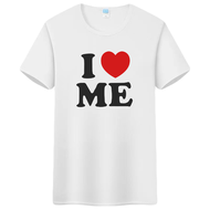 เสื้อไมโคร เสื้อยืด เสื้อ Couple Shirt เสื้อสกรีน I LOVE ME ผ้าไมโคร