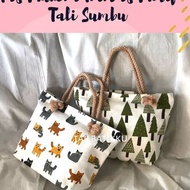 tas mukena kanvas motif tali sumbu kucing 01