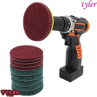 TYLER Drill Power Brush Cleaning Kit Drill Attachment For Bathroom Floor For Tile Tub Kitchen Power Scouring Pads