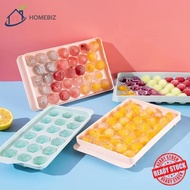 [READY STOCK]Creative Round Ice Cube Tray with Lid Plastic Refrigerator Spherical Ice Box Large  Ice Mold Ice Box Ice