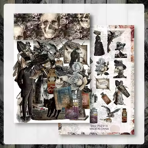 YBYAO 40pcs Vintage Christmas Stickers Die Cuts Sticker Planner Card Making Junk Journal Ephemera Ha