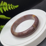 海洋碧玉手鐲 60+MM 老料高瓷紫醬色油畫風玉髓手環 平和拓展人脈