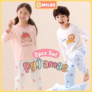Kids Pyjamas Set Cotton Long Sleeve Top & Pants Spandex Cartoon Sleepwear Boys & Girls Nightwear 3 t