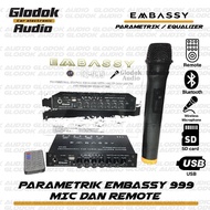 Parametric Equalizer Mixer Embassy EQ 999 Bluetooth + 2 Wireless mic