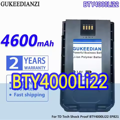 High Capacity GUKEEDIANZI Battery BTY4000Li22 4600mAh For TD Tech Shock Proof BTY4000LI22 EP821 walk