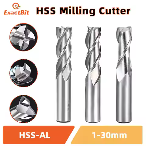 SIQI End Mills High Precision HSS Metal Cutter Co8 Cobalt D1-32mm 2 3 4 Flutes Teeth Aluminum Millin