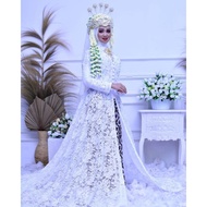 BAJU AKAD KEBAYA AKAD EKOR BAJU NIKAH GAUN NIKAH  GAUN PENGANTIN/ BAJU PENGANTIN KEBAYA AKAD NIKAH M
