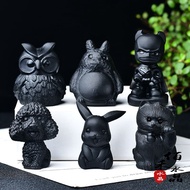 Feng Chengxiang Natural Obsidian Cartoon Anime Ornaments Rough Stone Carving Dolls Home Furnishings 