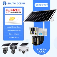 South Ocean Solar outdoor camera wireless dual lens waterproof wifi cctv camera 1080P IP Security Ca